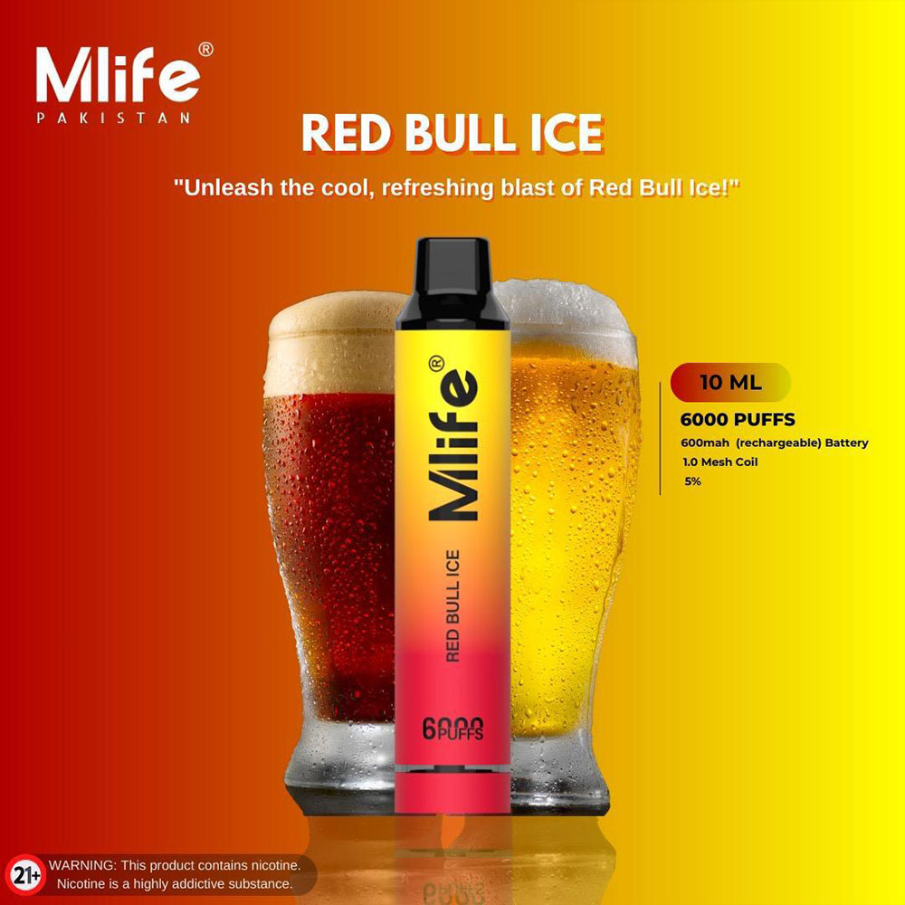 M-Life Disposable 6000 Puffs - Red Bull Ice 50mg