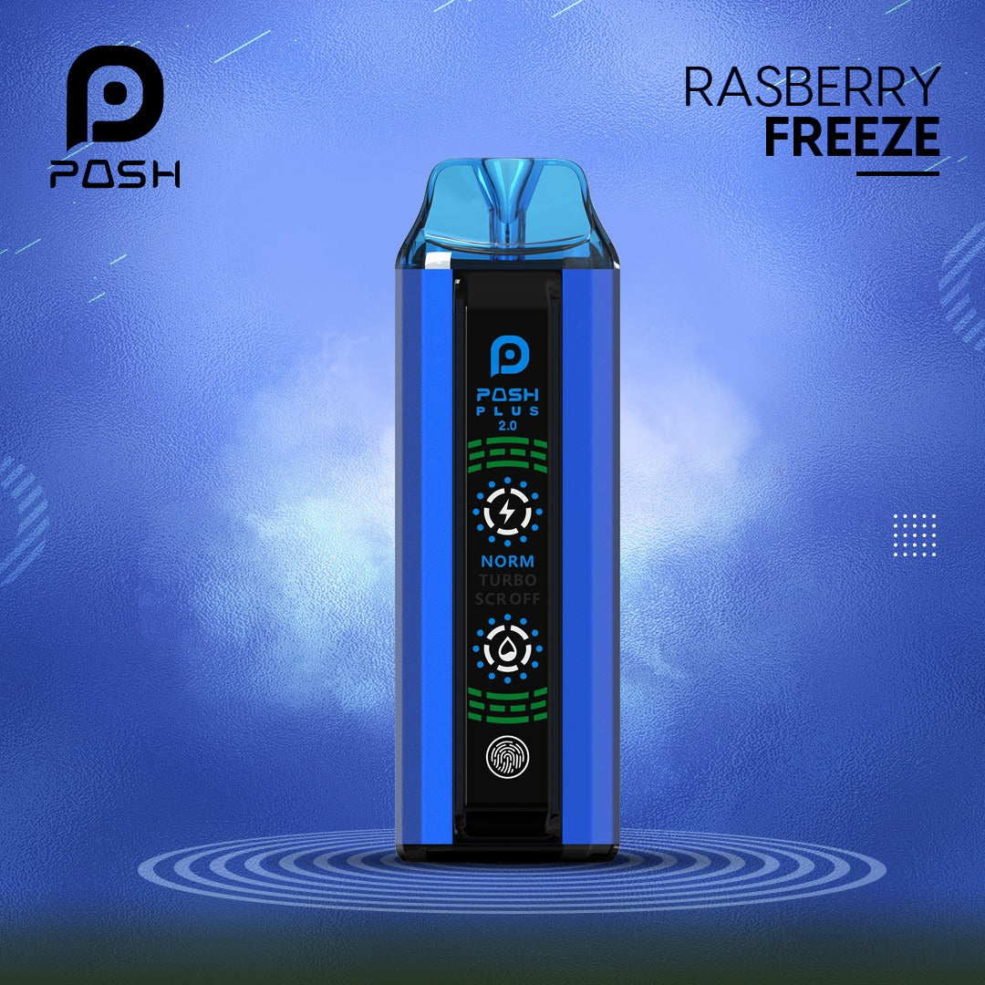 Posh Plus 2.0 Disposable Vape 20000 Puffs – Raspberry Freeze 50mg