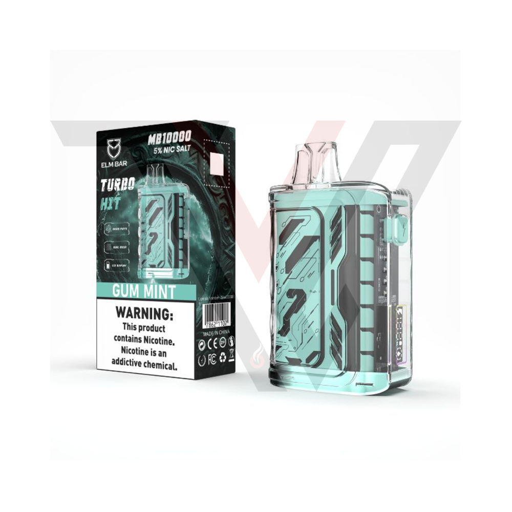 ELM Bar Turbo Hit Disposable - Gum Mint 5% - 10000 Puff