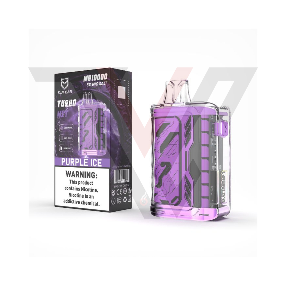 elm bar turbo hit 10000 puffs disposable vape ELM Bar Turbo Hit Disposable - Purple Ice 5% - 10000 Puff