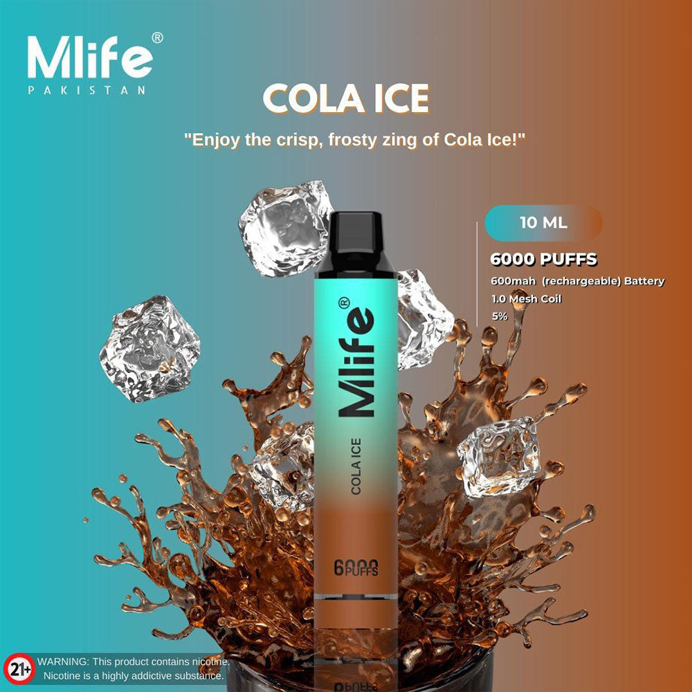 M-Life Disposable 6000 Puffs - Cola Ice 50mg